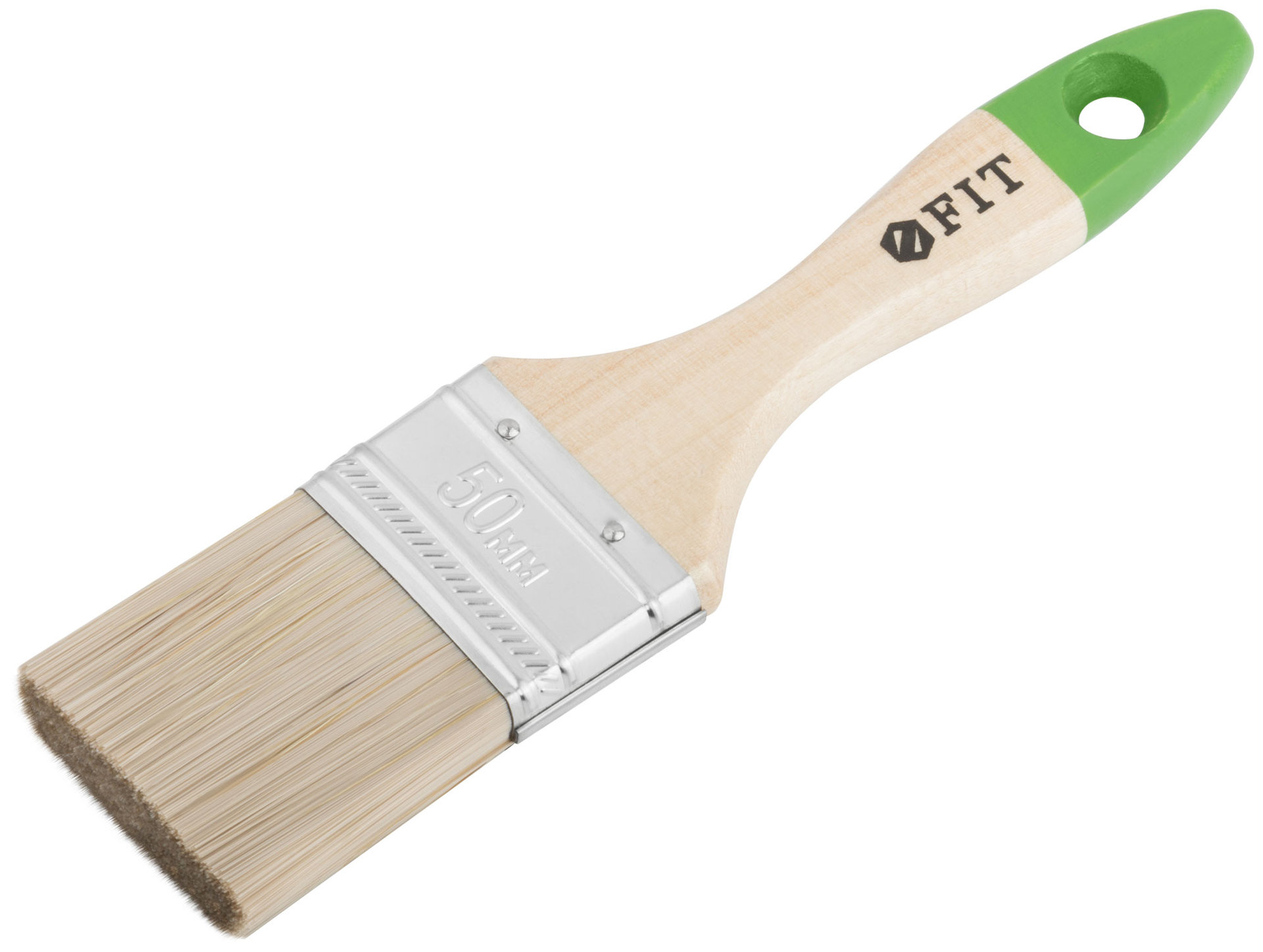 Кисть флейцевая Микс, смешанная натуральная и искусственная щетина, деревянная ручка 2 (50 мм) (01195)