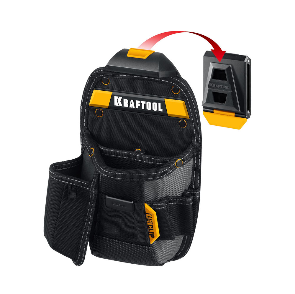 Сумка поясная 170 х 260 мм с быстросъёмным креплением FastClip KP-8 KRAFTOOL 38776