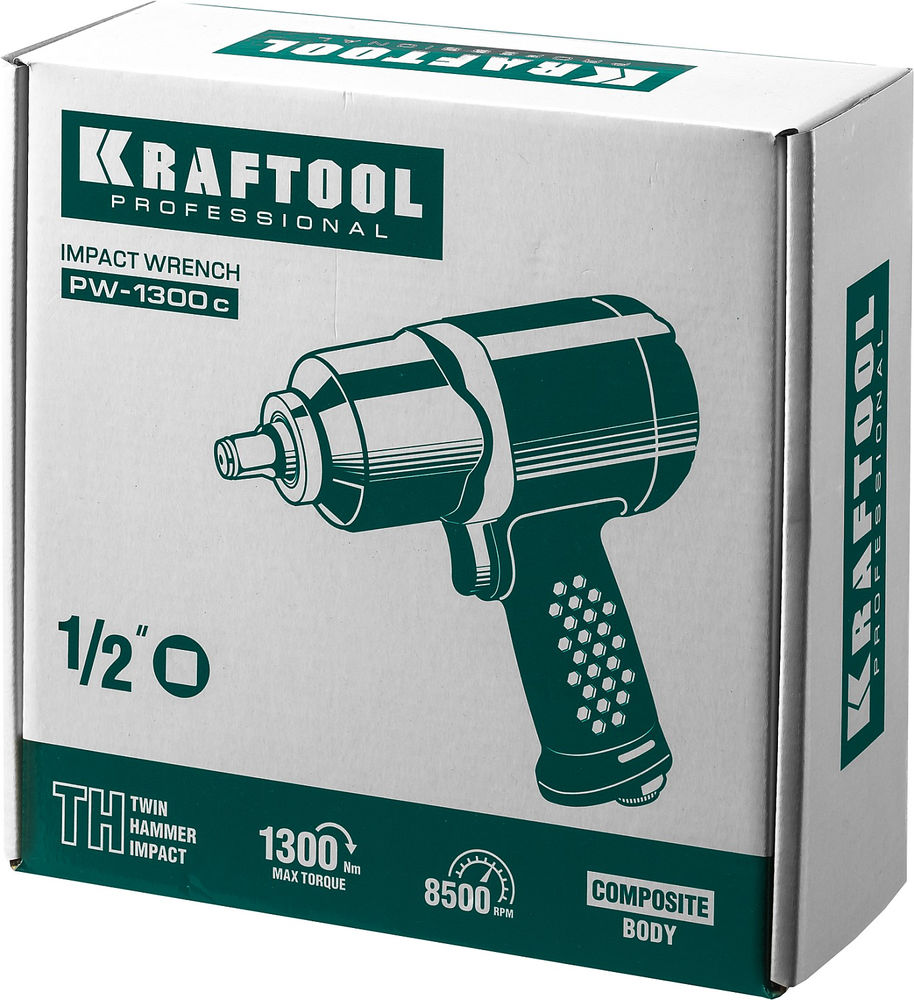 Ударный пневматический гайковерт PW-1300c, 1/2, 1300 Н·м KRAFTOOL 64205