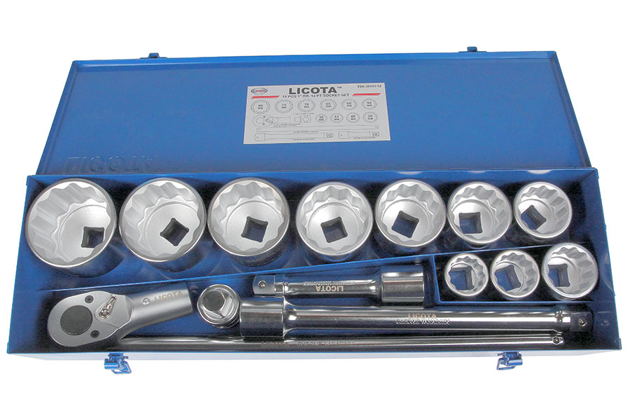 Набор торцевых головок 12 гр., 15 пр., 36-80 мм 1 Licota TSK-20141-12