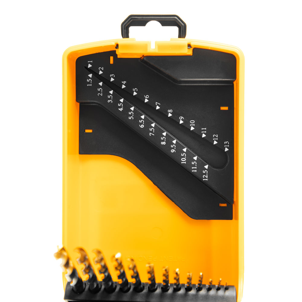 Набор сверл по металлу, 1-13 мм, HSS-Tin, Golden Tip, 25 шт Denzel (72323)