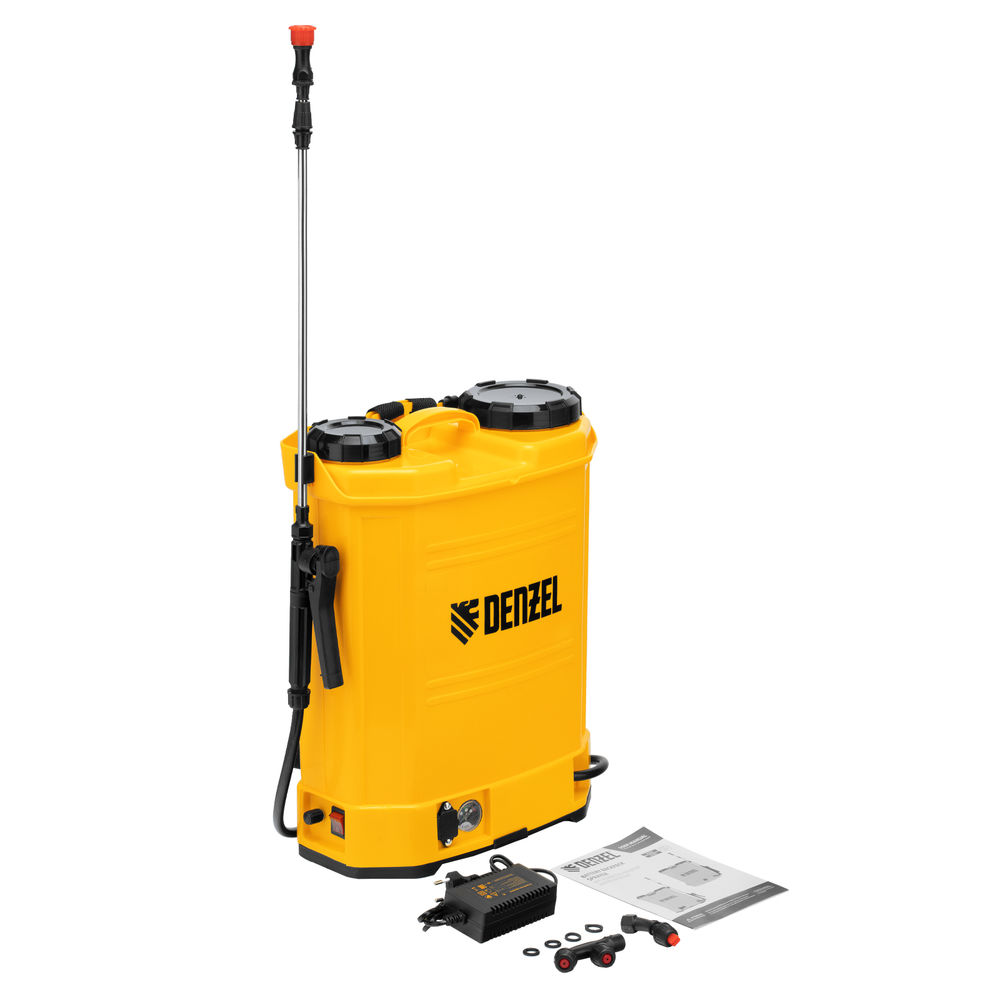 Опрыскиватель ранцевый аккумуляторный D-16LA, 16 л, 12 В, 8 Ач Denzel (64789)