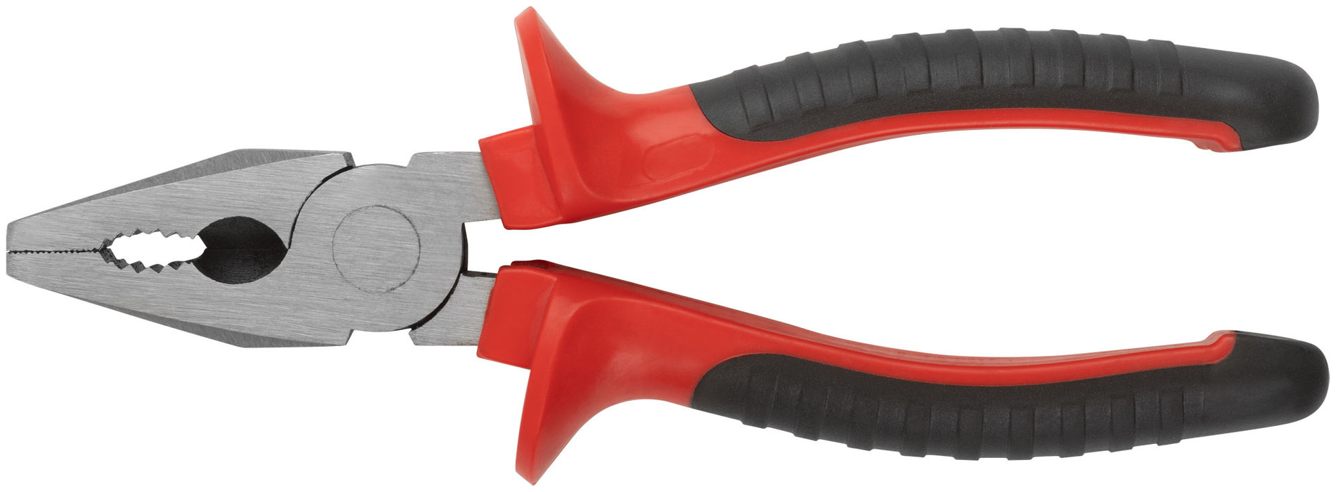 Плоскогубцы комбинированные Оптима, двухцветные обрезиненные ручки, полированная сталь 180 мм (47554)