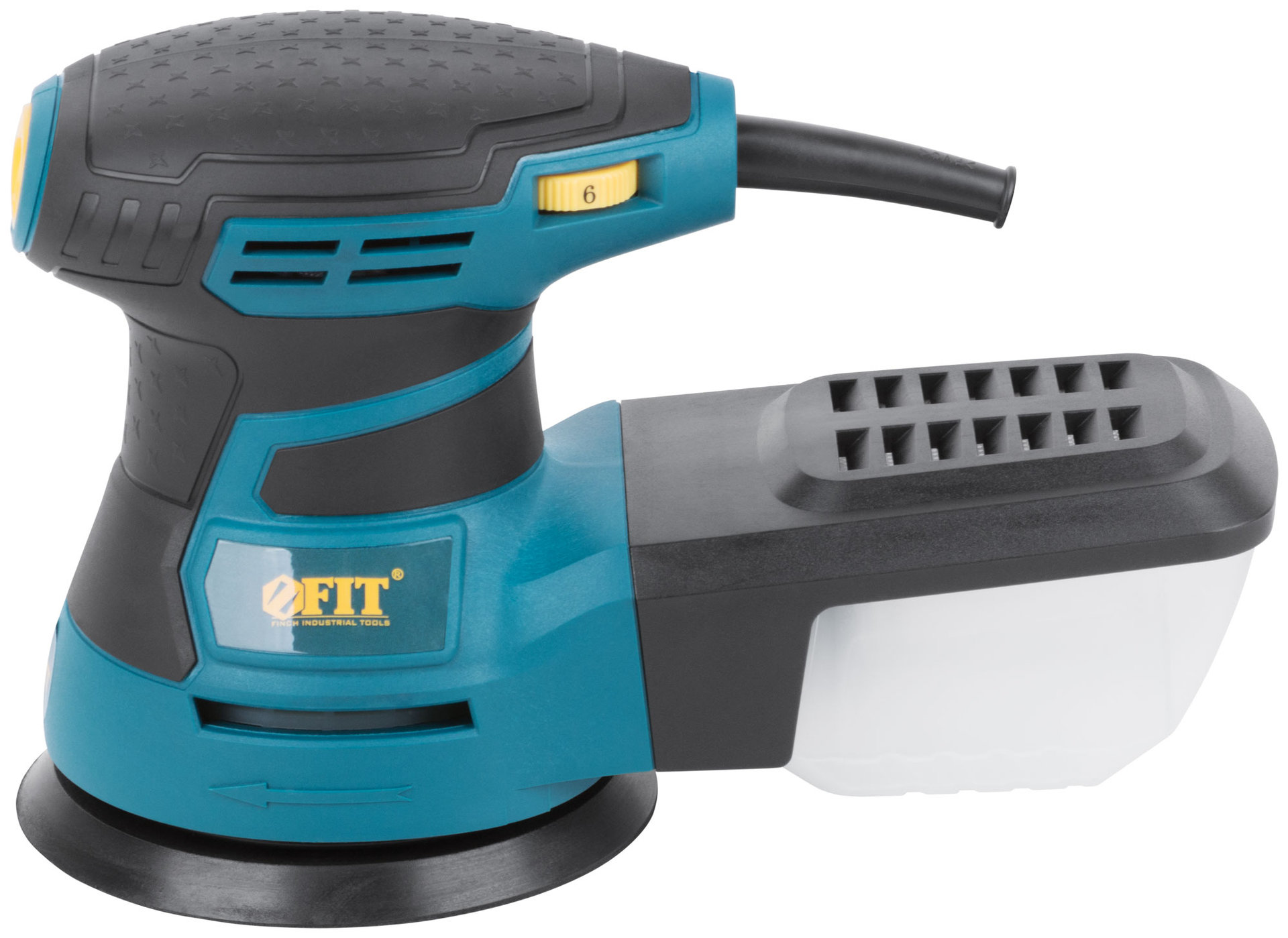 Шлифмашина эксцентриковая 350 Вт; 3000-13000 об/мин; 125 мм; 1,5 кг; липучка; пластик. контейнер; коробка (80582)