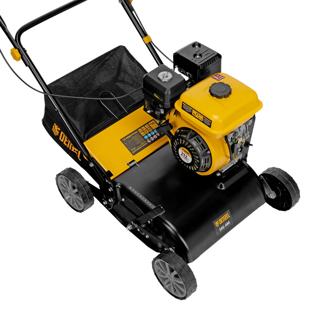 Скарификатор-аэратор бензиновый SAG-400, 212 см3, -15/+10 мм, 40 см Denzel (57802)