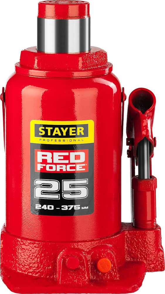 Домкрат бутылочный гидравлический 25 т, 240 - 375 мм RED FORCE Professional STAYER 43160-25