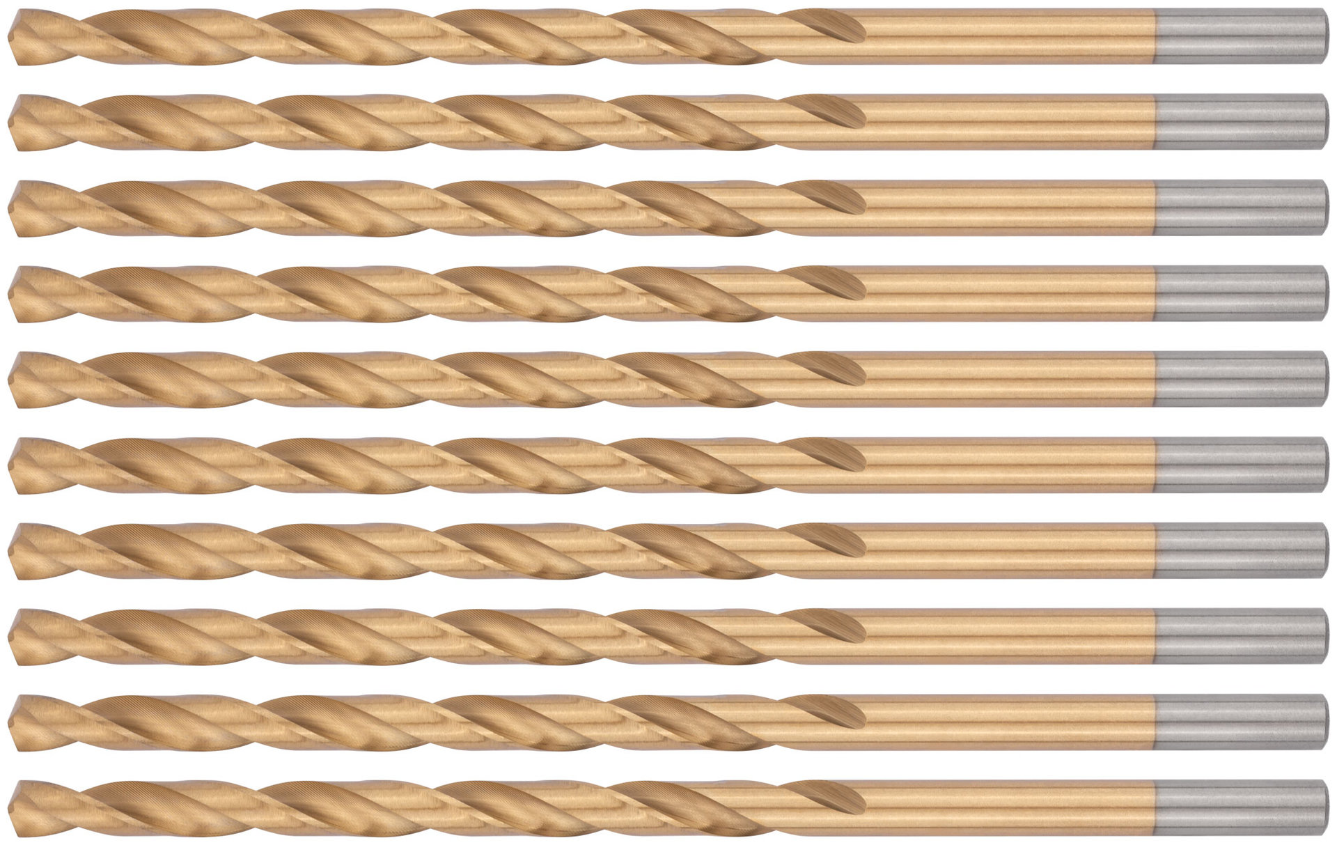 Сверла HSS по металлу, удлиненные, титановое покрытие 6,5х148 мм (10 шт.) (34265)