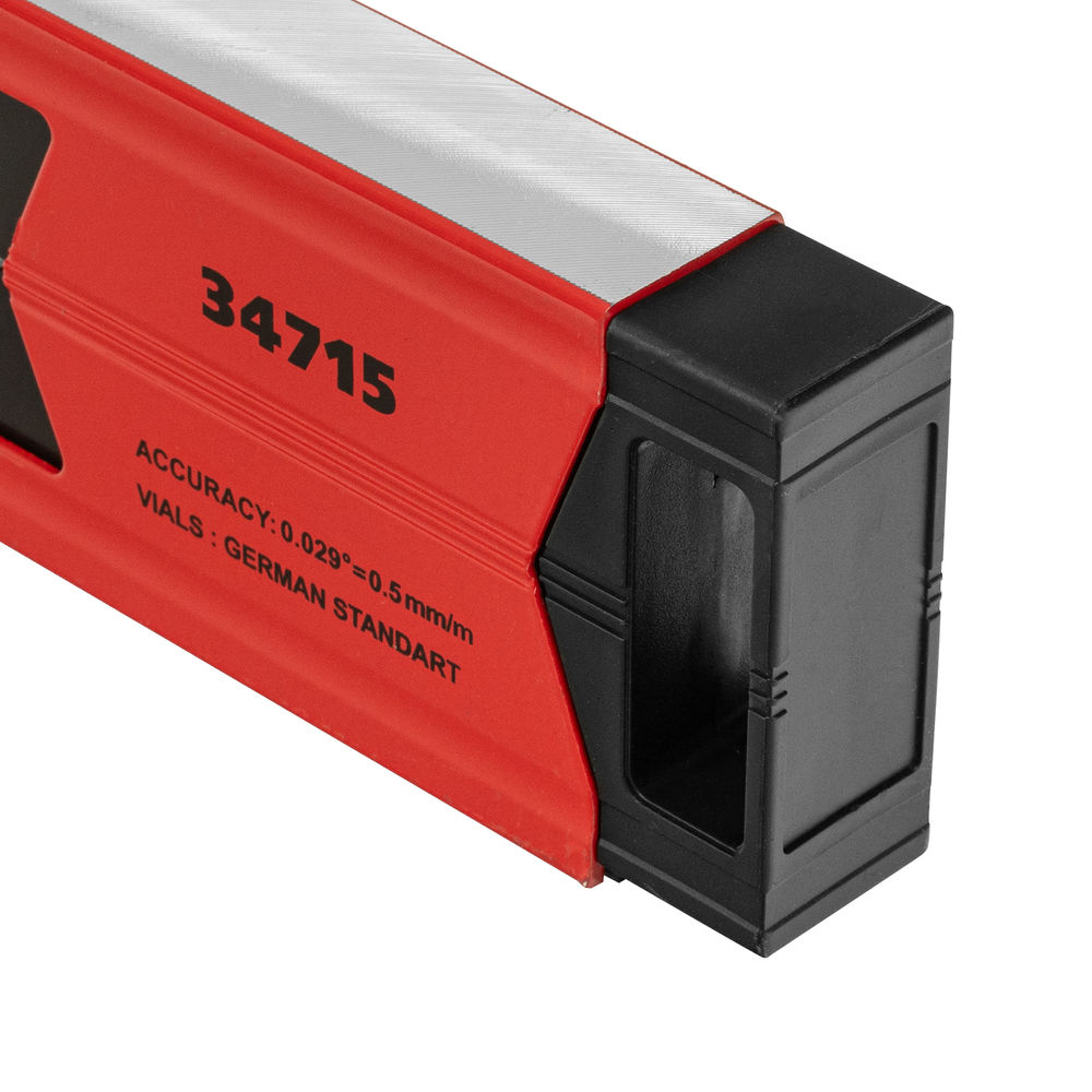 Уровень алюминиевый магнитный, 1500 мм, фрезерованный, 3 глазка (1 зеркальный) усиленный Matrix (34715)