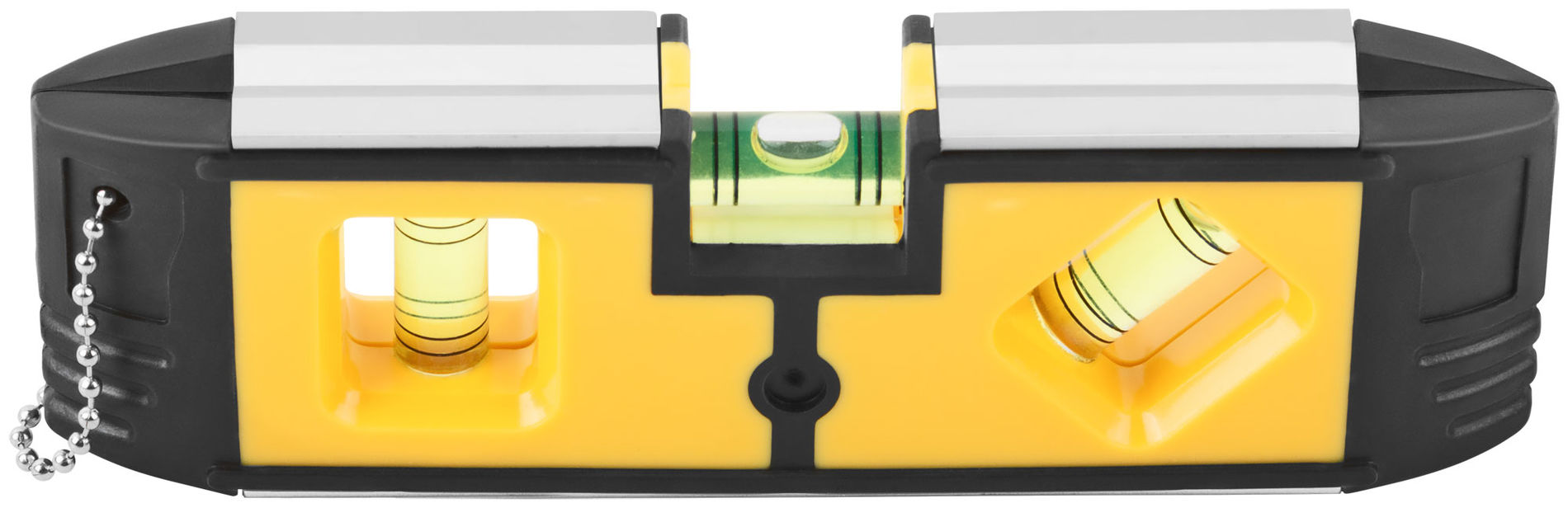 Уровень Мини пластиковый, 3 глазка, магнитный, с алюминиевой рамкой, Профи 150 мм (18607)