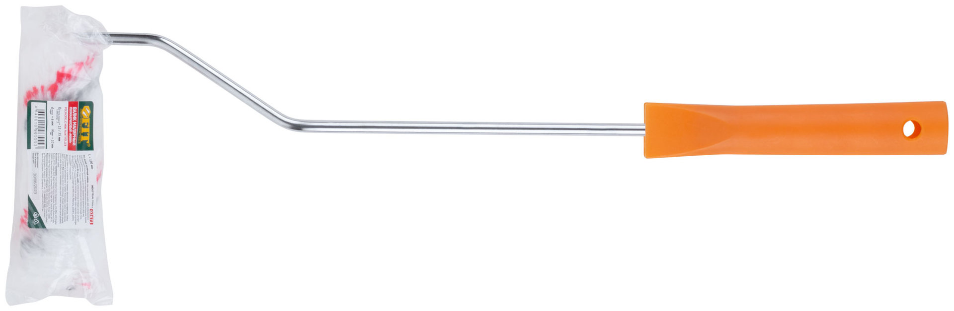 Валик полиакрил.мини Профи, белый с сер. и крас.полос., д.15/35 мм, ворс 10 мм, дл.ручки 400 мм, 100 мм (02671)