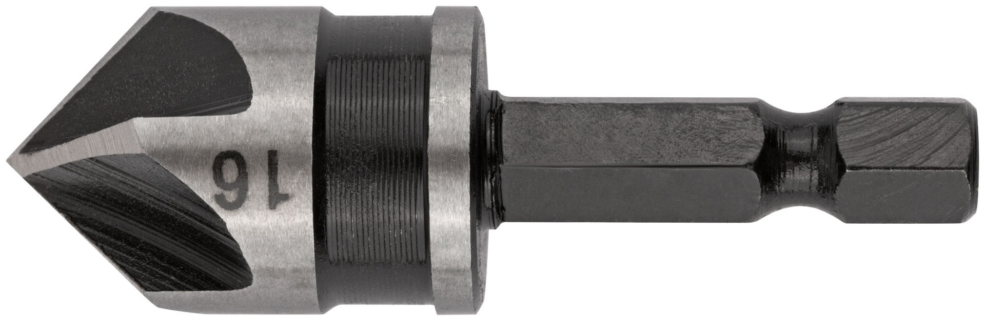 Зенкер конический, легированная сталь, хвостовик под биту, 16 мм (36446)