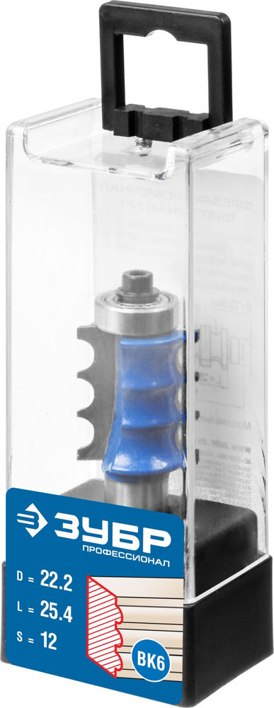 Фреза кромочная фигурная №1 22.2?26 мм радиус 3 мм ЗУБР Профессионал 28712-22.2