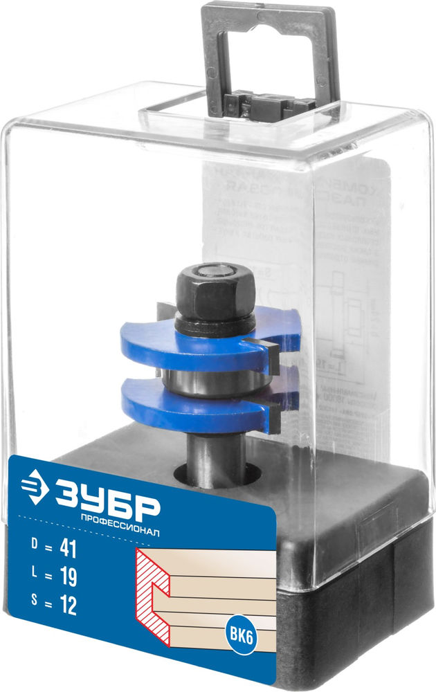Фреза комбинированная пазо-шиповая 41?19 мм хвостовик 12 мм ЗУБР Профессионал 28732-41