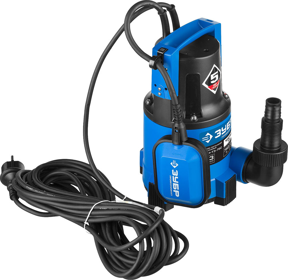 Насос дренажный с минимальным уровнем откачки 750 Вт ЗУБР Профессионал НПЧ-Т3-750