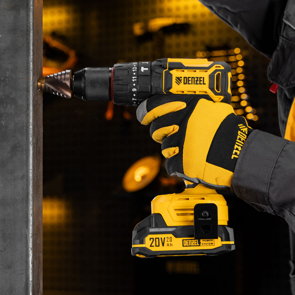 Дрель-шуруповерт аккумуляторная ударная бесщет. CIDH-BL-20, Li-Ion, 20 В// Denzel (26137)