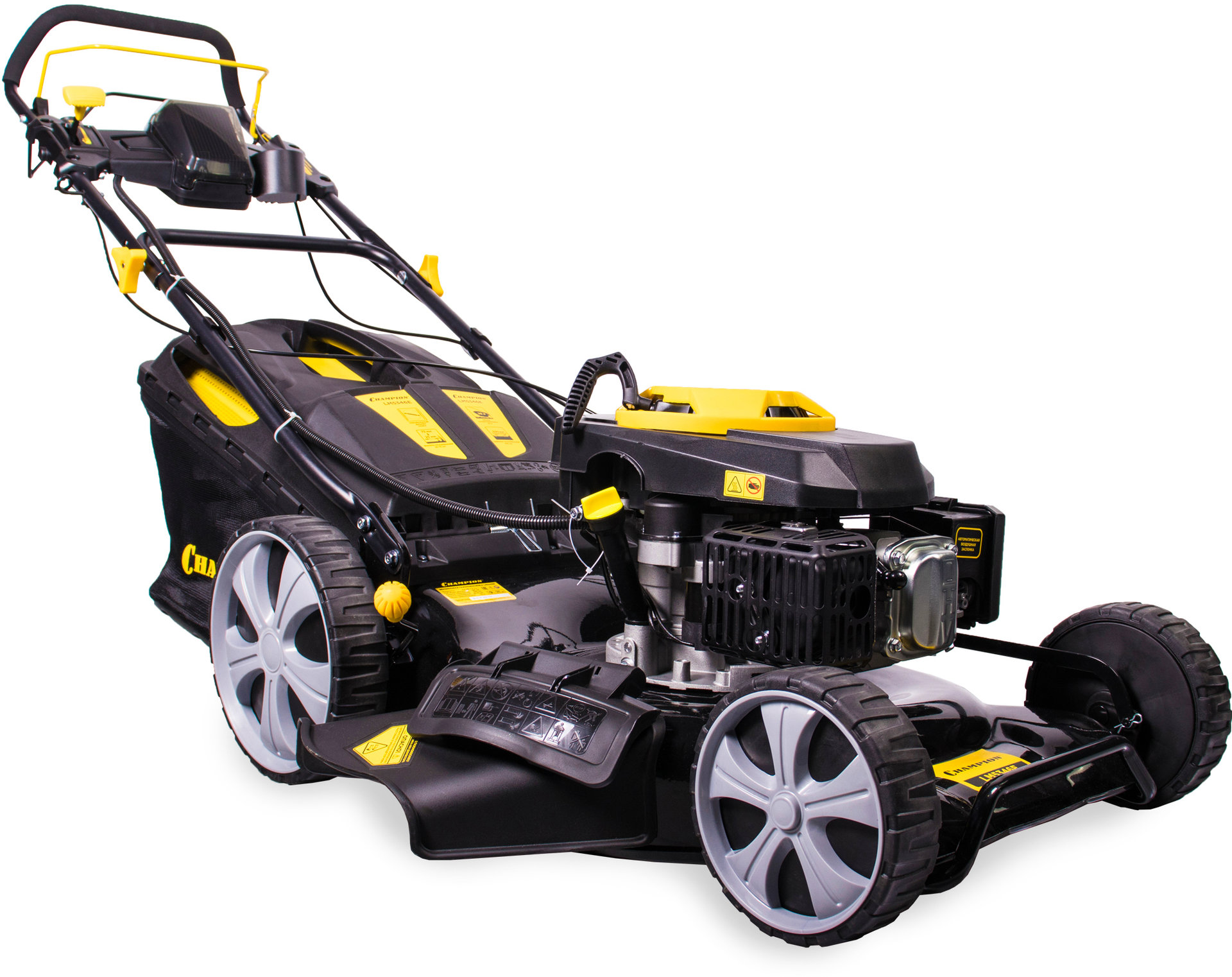 Газонокосилка CHAMPION LM5346E (4,4кВт привод 525мм70л25-75мм 1рычаг/7, 37,2кг 4в1, эл. запуск) (LM5346E)