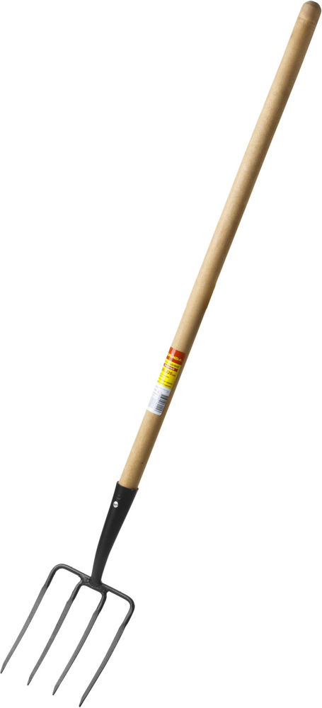 Вилы кованые 180 х 220 х 1300 мм, четырёхрогие, кованные зубья, антикор. покрытие, деревянный черенок высш. сорт GRINDA 39721