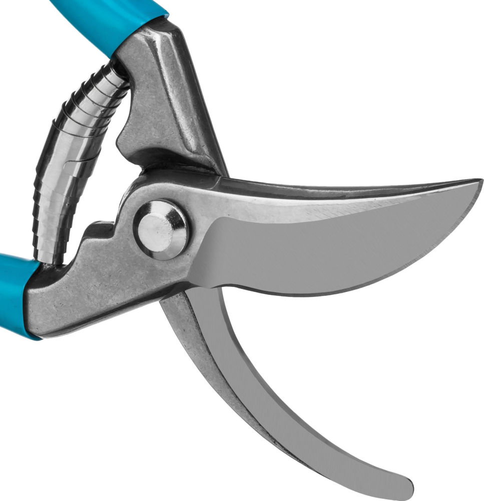 Плоскостной секатор P-10, 210 мм, цельнокованые лезвия, стальные рукоятки, покрытие ПВХ, PROLine GRINDA 423410