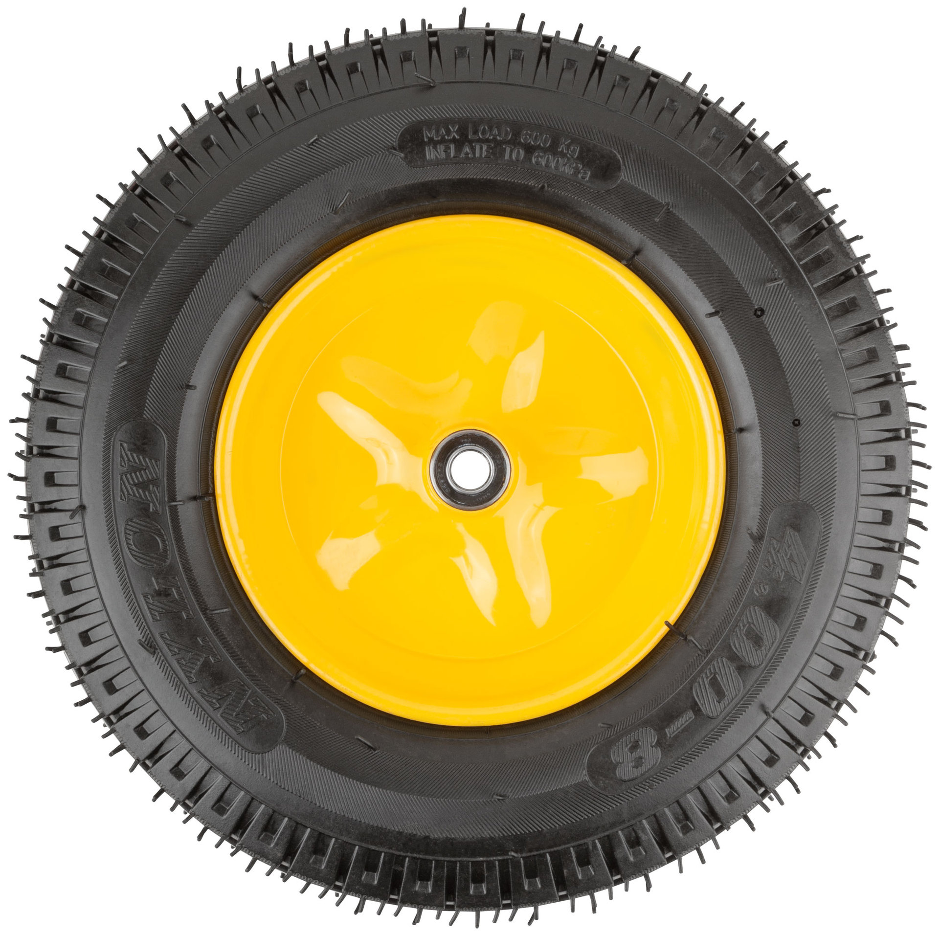 Колесо запасное, 8 слойная шина, 390х90x220 мм для тачек 77609; 77612; 77627 ( 4,80/4,00-8 ) ( посадка ширина 90 мм, диаметр 16 мм ) (77571)