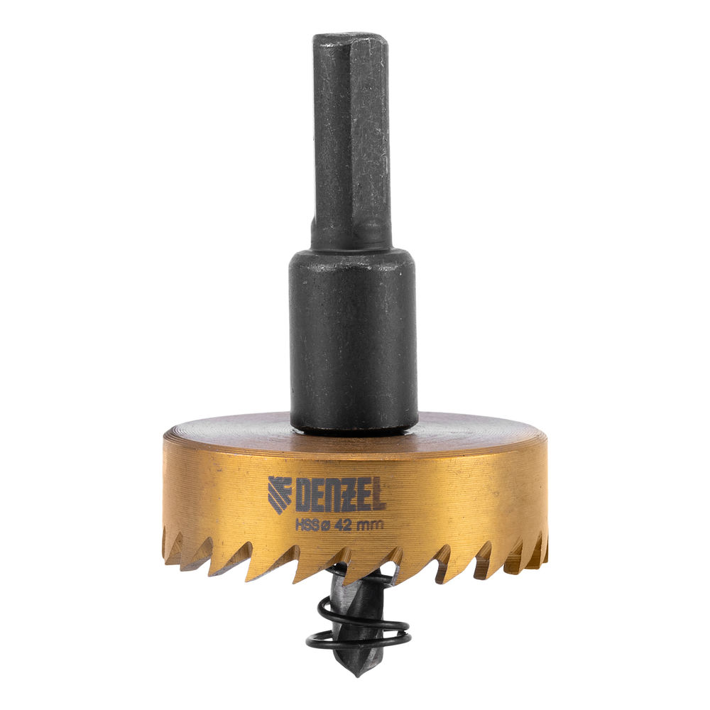 Коронка по металлу HSS, 42 мм, нитридтитановое покрытие Denzel (724114)