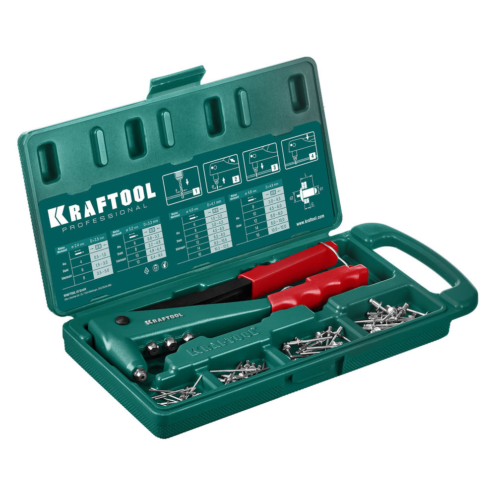 Литой заклепочник X-3, 2.4–4.8 мм, в кейсе KRAFTOOL 31170-H6_z01