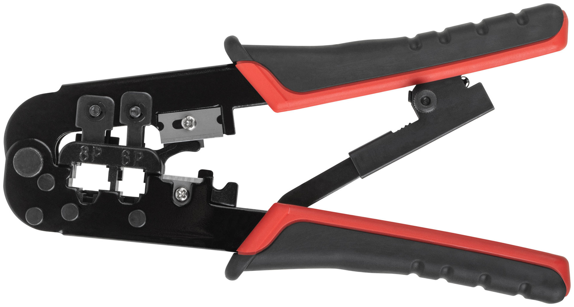 Кримпер для обжима разъемов RJ11, RJ12, RJ45, прорезиненные ручки 190 мм (60061)