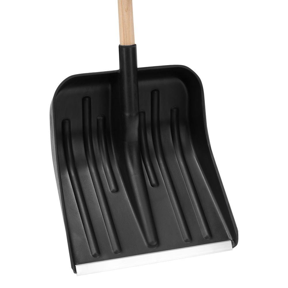 Лопата для уборки снега пластиковая, 360 х 405 х 1550 мм, деревянный черенок 1 сорт, Сибртех (61574)