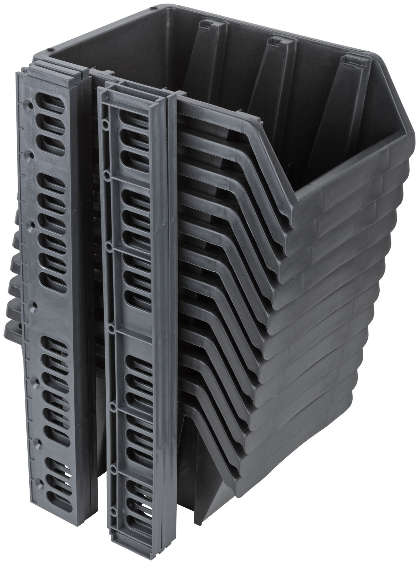 Набор Лотков для крепежа (12 шт. лотков 225х125х125 мм + 6 шт. планок), черные