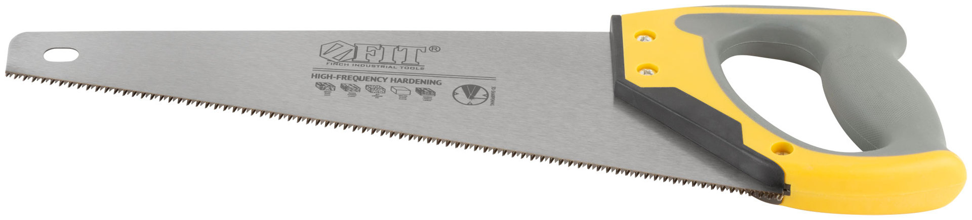 Ножовка по дереву, мелкий каленый зуб 12 ТPI, 3D заточка, 3К пласт.прорезиненная ручка, Профи 350 мм (40481)