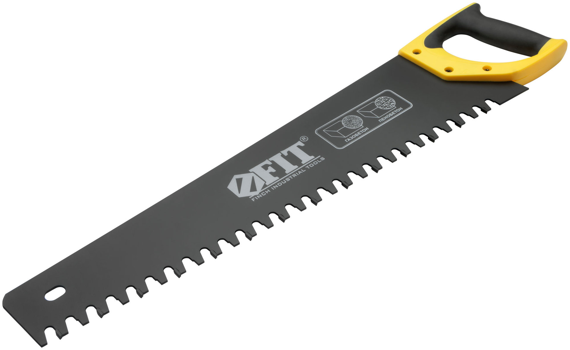 Ножовка по пенобетону, карбидные вставки на каждом 2-ом зубе, прорезиненная ручка 550 мм