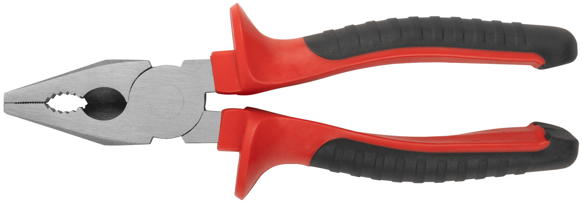 Плоскогубцы комбинированные Оптима, двухцветные обрезиненные ручки, полированная сталь 200 мм (47555)
