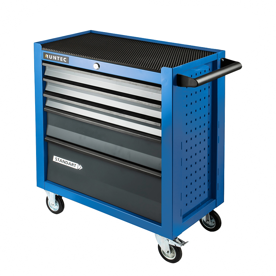 Тележка инструментальная 5 полочная Standart синяя RUNTEC RTSTD-5B