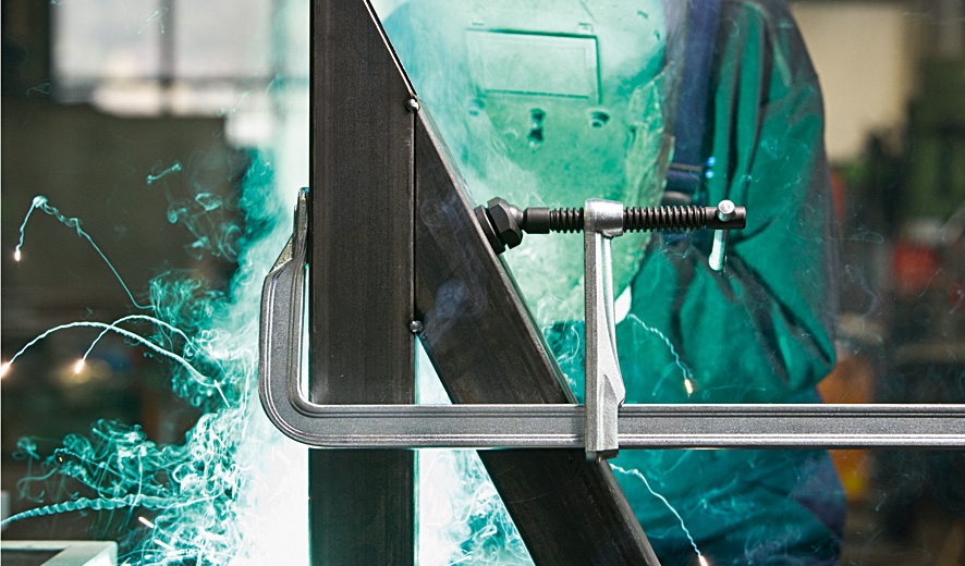 Струбцина 400/120, 8.5 кН, затяжка 25 Нм, Т-ручка SL40M BE-SL40M