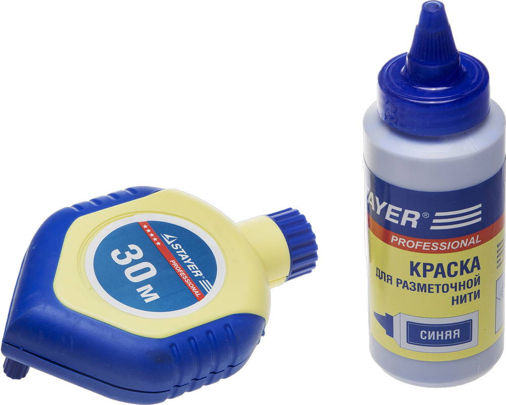 Шнур-отвес разметочный 30 м, 110 г, с синей краской в двухкомпонентном корпусе STAYER Professional 2-06383-H2