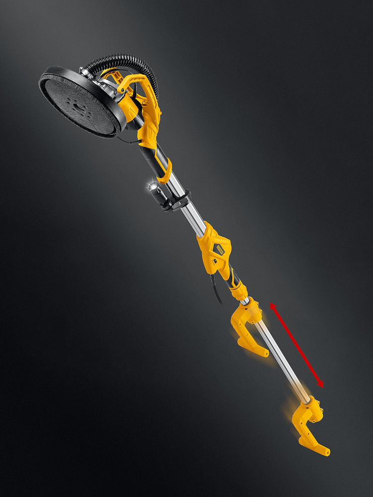 Машина шлифовальная для стен (жираф) d225 мм, 800 Вт, сменные основания, подсветка STEHER DWC-800