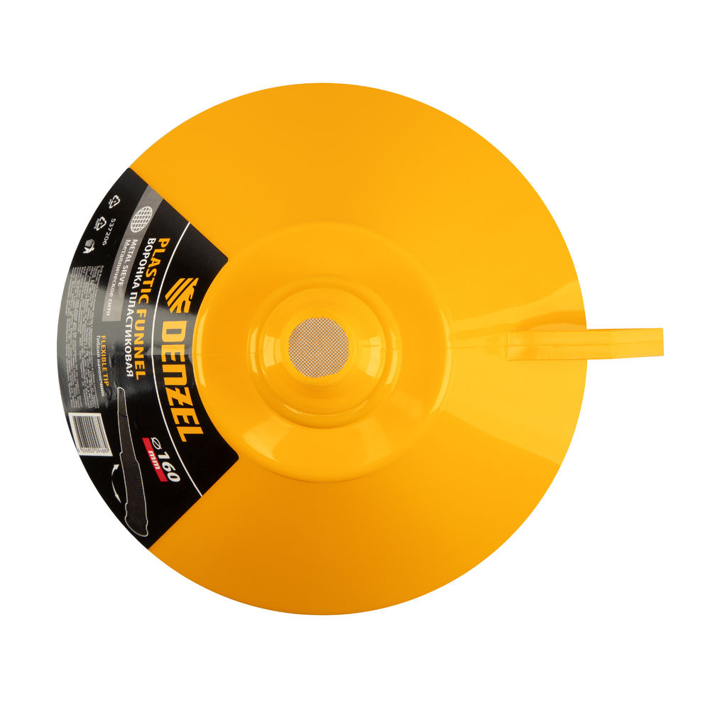 Воронка пластиковая 160 мм с металлическим ситом и гибким наконечником Denzel (537206)