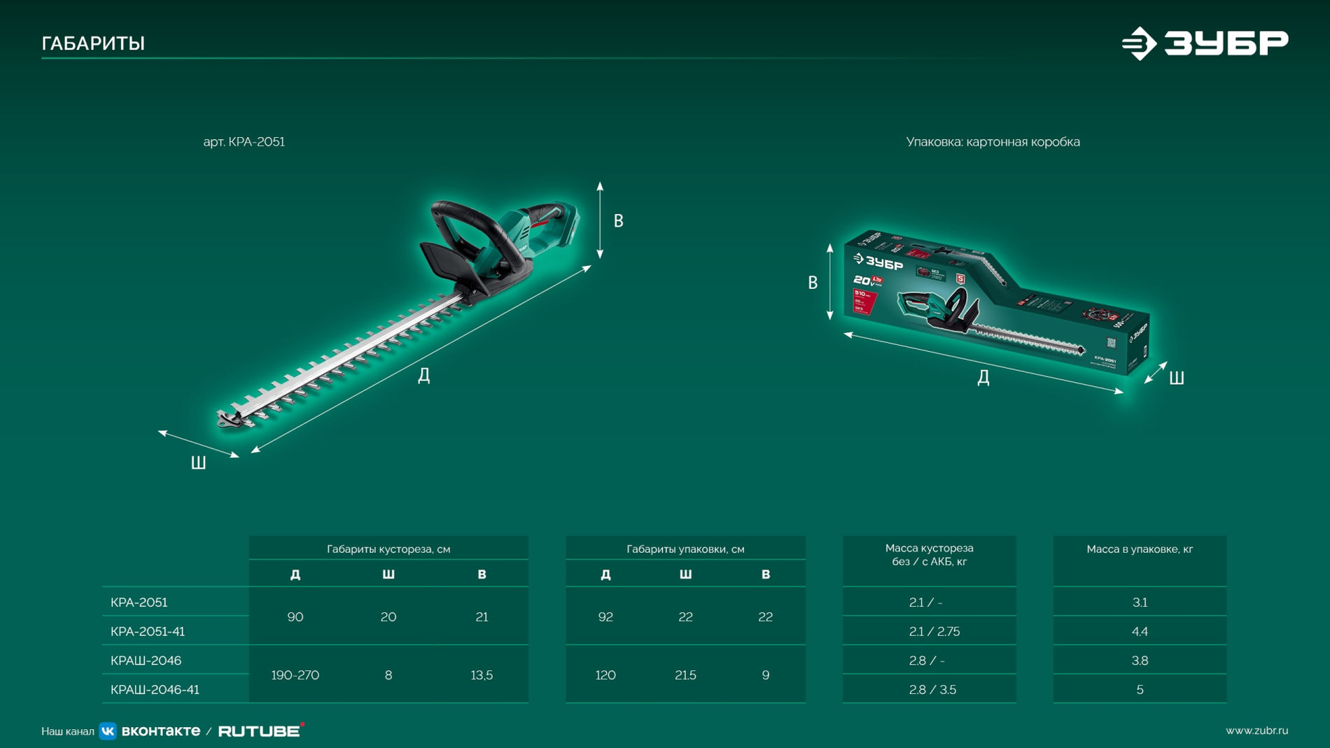 ЗУБР 20 В, 460 мм, 1 АКБ LMS (4 Ач), кусторез аккумуляторный со штангой (КРАШ-2046-41)