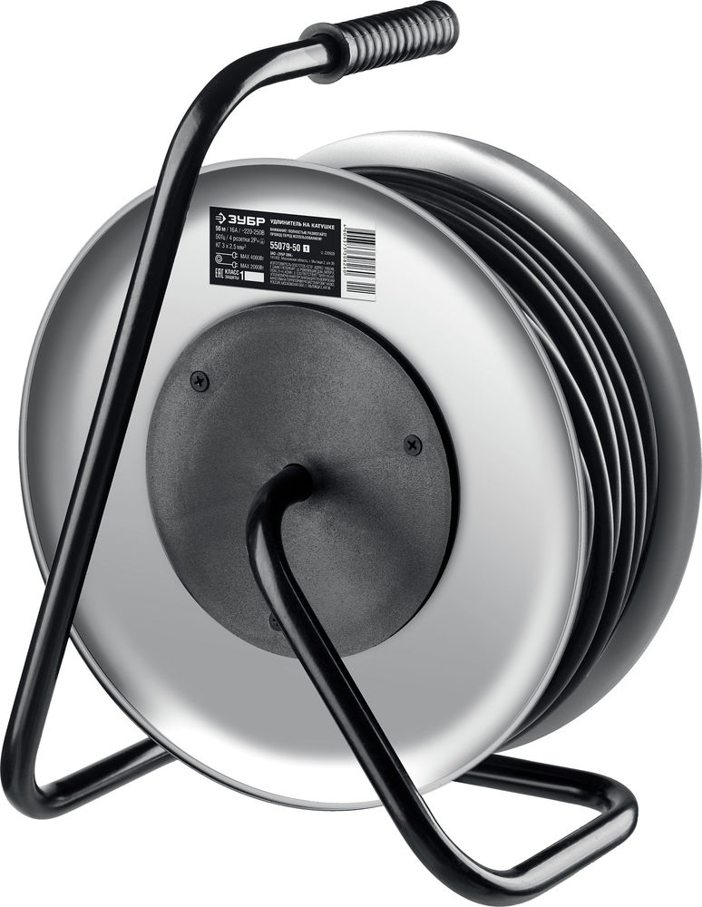 Удлинитель силовой на стальной катушке КГ-325 КГ 3 x 2.5 мм2, 50 м, 4000 Вт, IP44 ЗУБР Профессионал 55079-50_z01