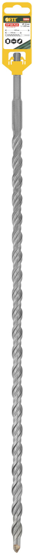 Бур по бетону SDS PLUS, Профи, W-образная вставка, двойная спираль, 16 х 600 мм (32854)