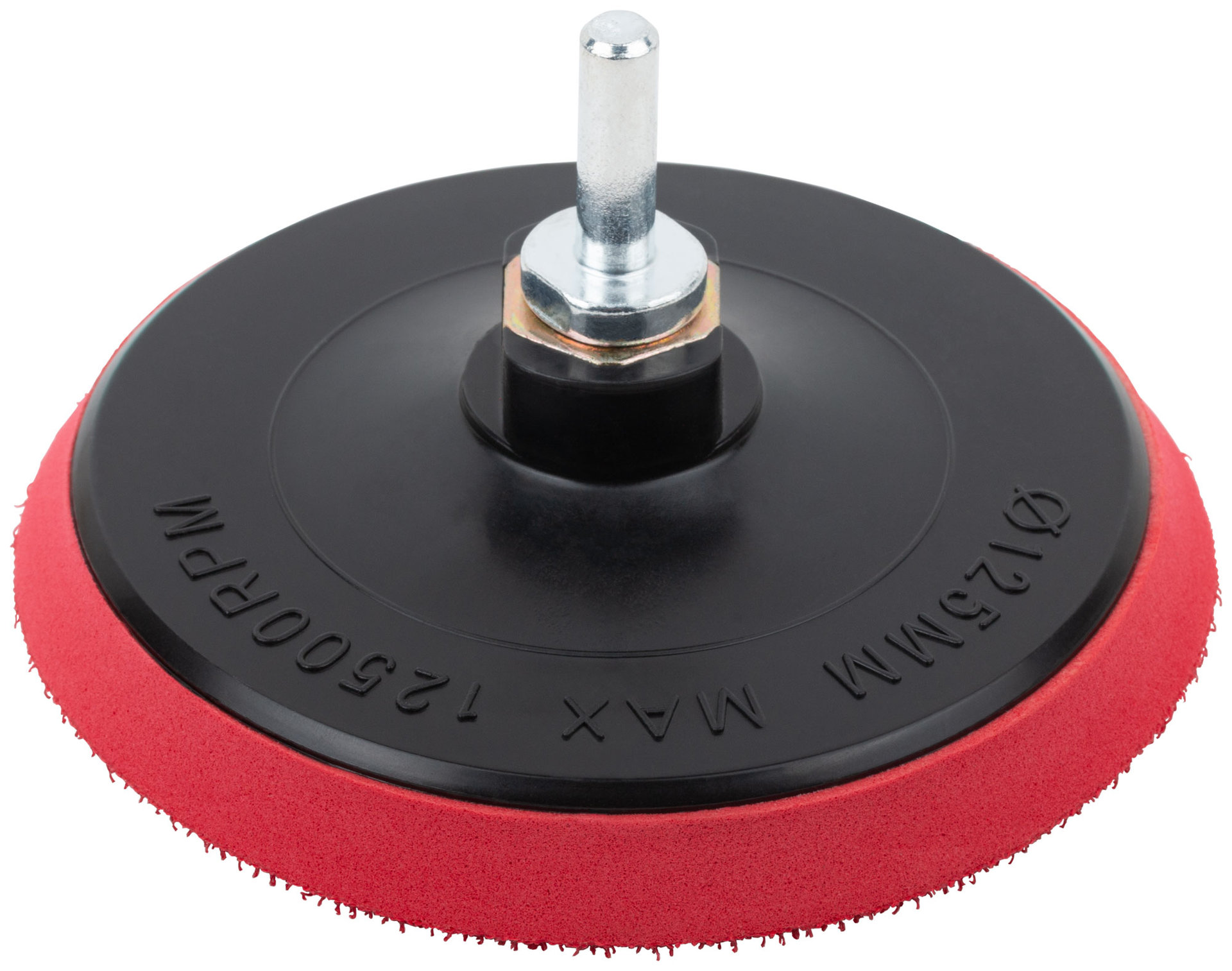 Диск шлифовальный с липучкой, гайка М14 + переходник для дрели, 125x10 мм (39623)