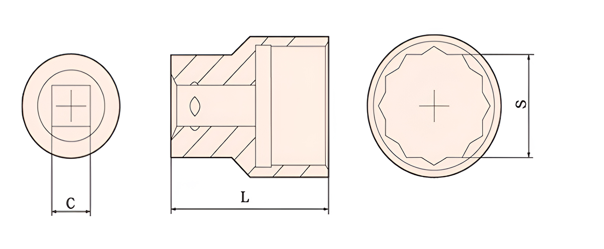 Головка ударная торцевая искробезопасная 12-гр. (1)108-27 AlCu, HORTZ