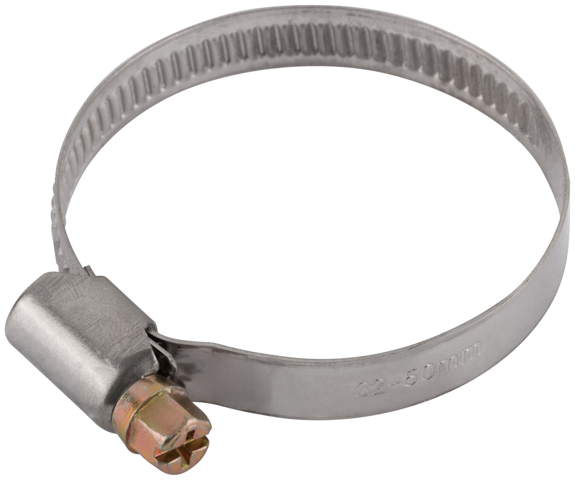 Хомут обжимной (нержавеющая сталь со сваркой) 32-50 мм (64284)