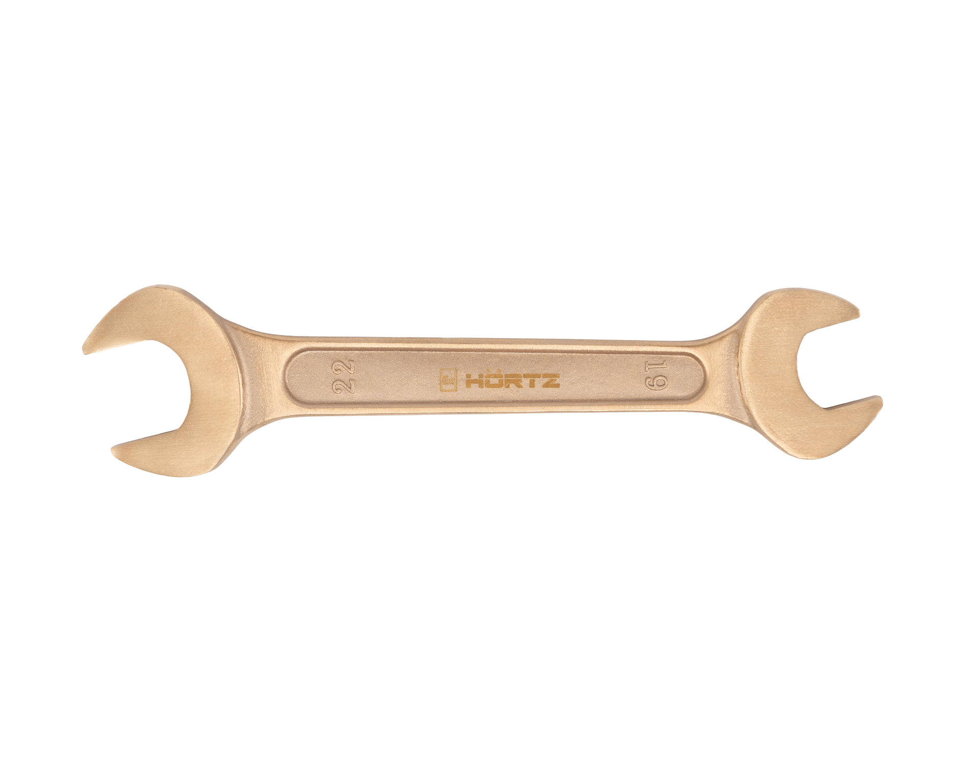 Ключ гаечный рожковый двусторонний 19х22 искробезопасный сплав BeCu, HORTZ