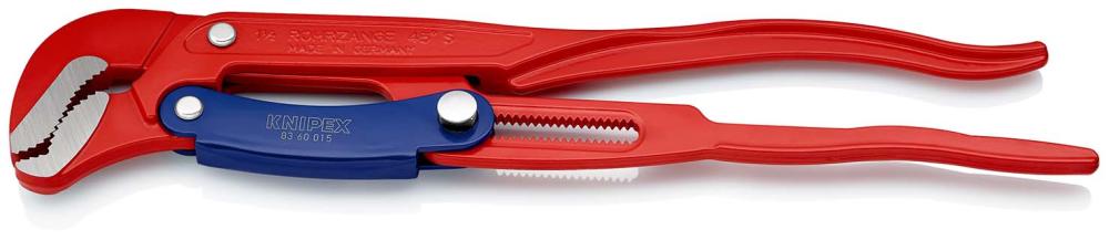 Ключ трубный 1 1/2, S-образные губки, с быстрой регулировкой, зев 60 мм, длина 420 мм, красный (KN-8360015)