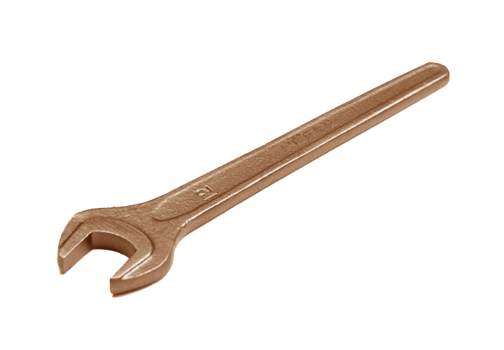 Ключ гаечный рожковый односторонний 13 мм длинная ручка омеднение HORTZ