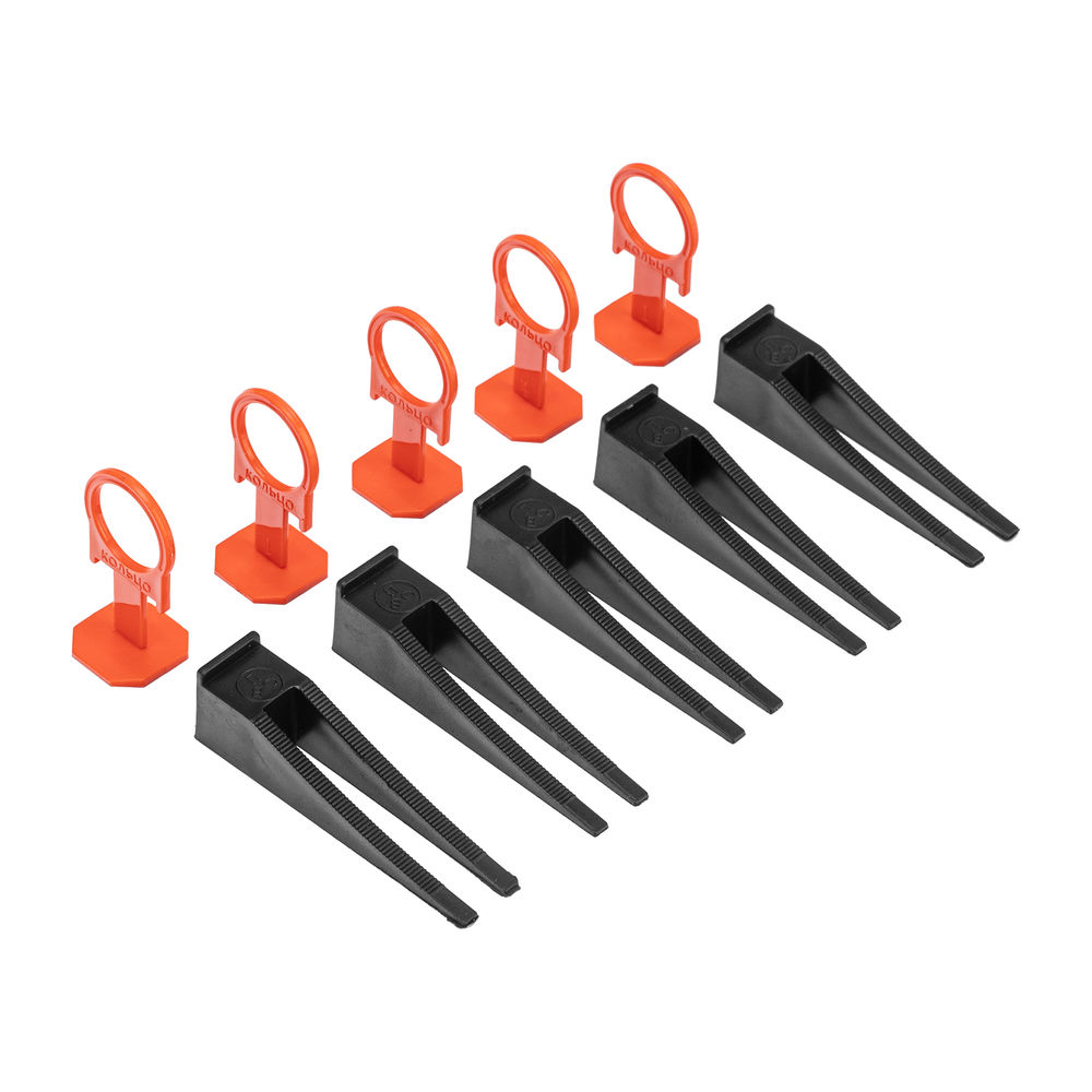 Комплект зажим + клин для системы выравнивания плитки СВП Кольцо, 50/50 шт. в ведре Сибртех (88112)