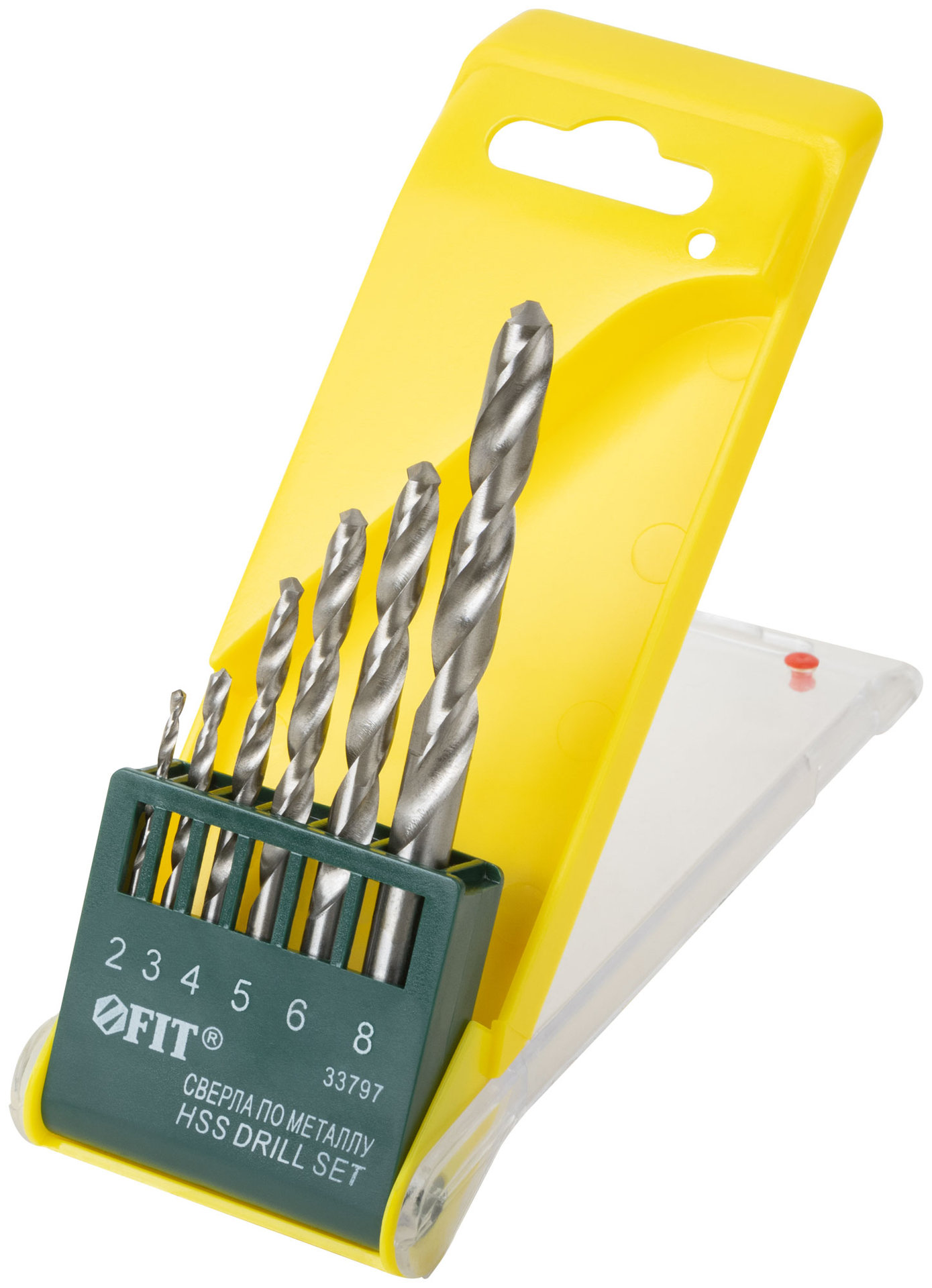 Набор сверл по металлу HSS полированных, 6 шт. (2-3-4-5-6-8 мм) (33797)