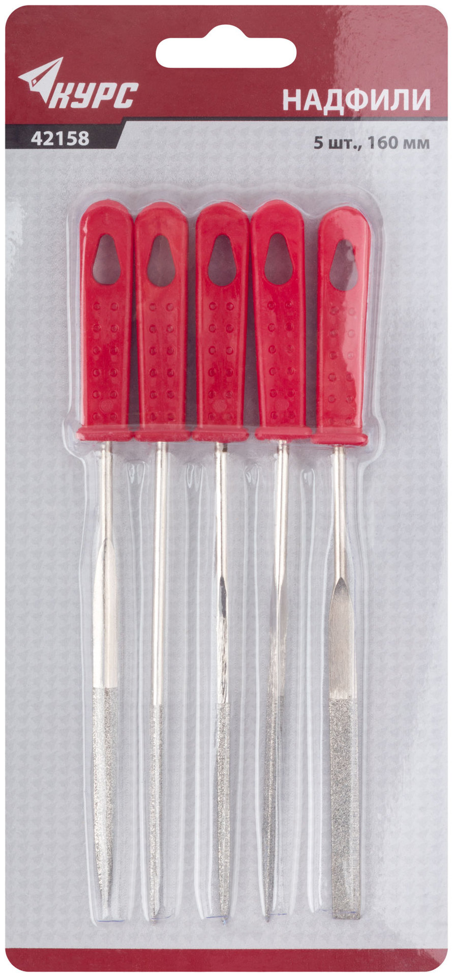 Надфили алмазные, 5 шт., 3x160/50 мм ( узкие ) (42158)