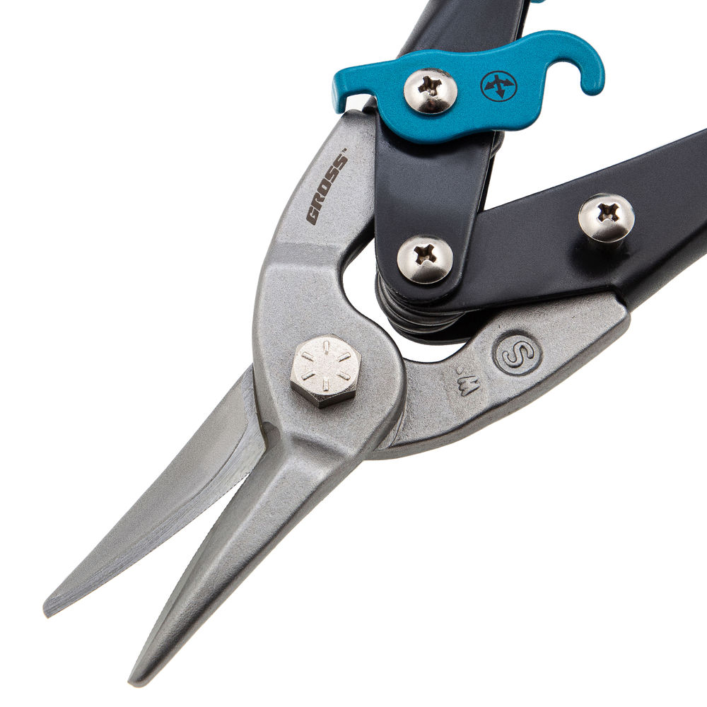 Ножницы по металлу Piranha, 250 мм, прямой рез, сталь CrMo, двухкомпонентные рукоятки Gross