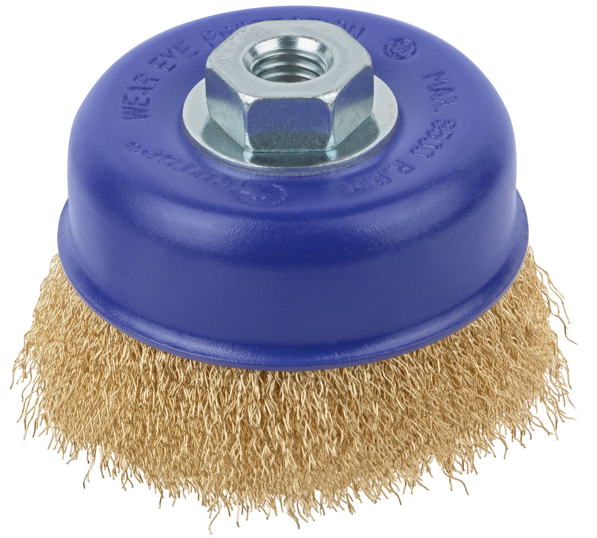 Щетка для УШМ, М14, тип Чашка, латун. витая проволока 0,3 мм, 100 мм, блистер, CUTOP Profi (82-895)